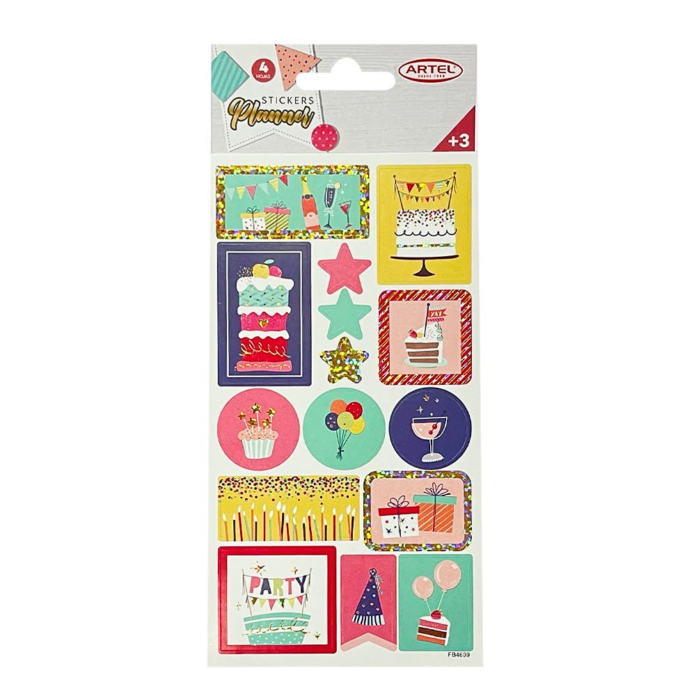 Stickers HappyBirthday 4 hojas – Artel