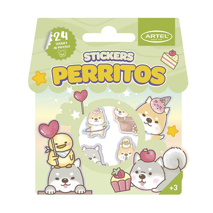 Pack Stickers Perritos y Gatitos Artel