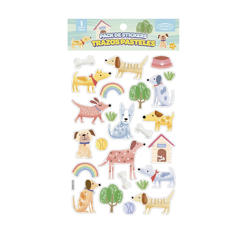 Pack Stickers Trazos Pasteles Artel