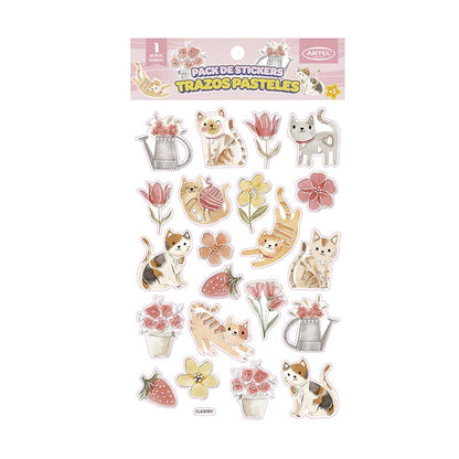 Pack Stickers Trazos Pasteles Artel