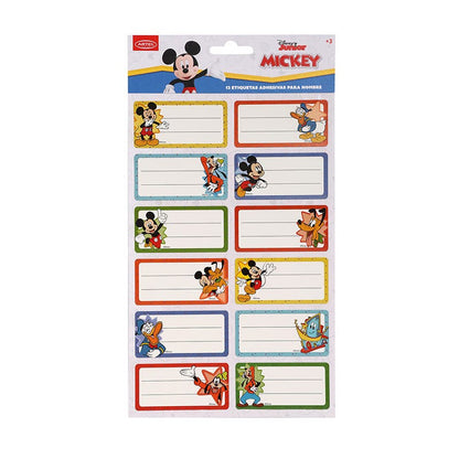Set 12 Etiquetas Nombre 35x70mm Mickey