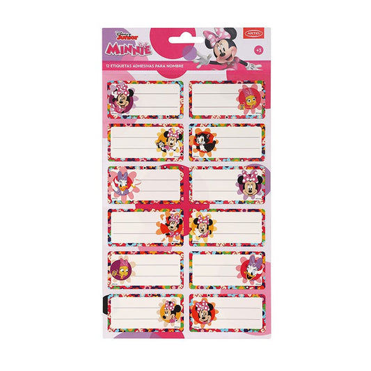 Set 12 Etiquetas Nombre 35x70mm Minnie