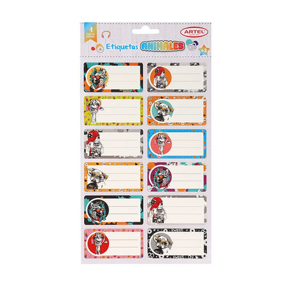 Set 12 Etiquetas Nombre 35x70mm Surtido Niño