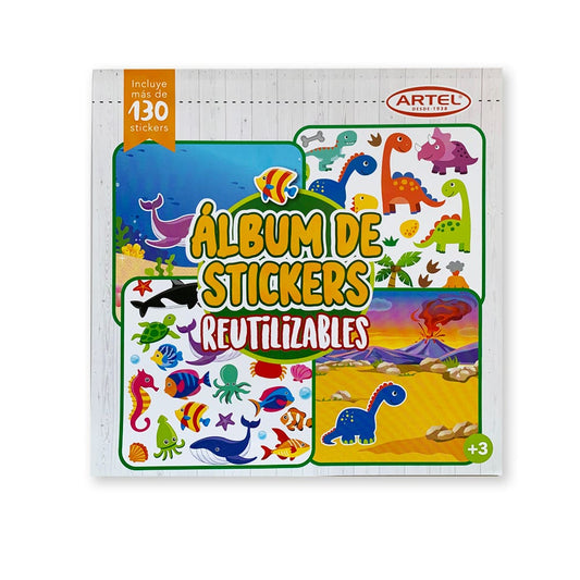 Block de Stickers Reutilizable Dinosaurio Artel