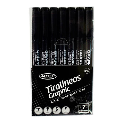 Set 7 TiraLineasDiferentes Medidas Artel