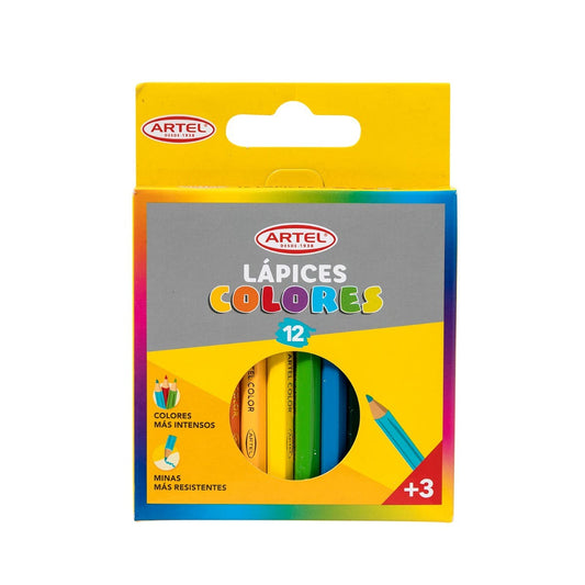 Estuche 12 Lápices de Colores Cortos Artel