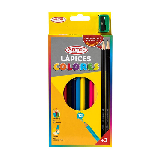 Estuche 12 Lápices de Color Largos Artel