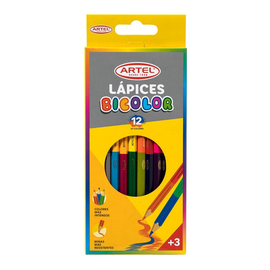 Estuche 12 Lápices Bicolores Artel