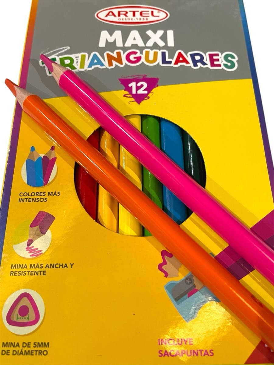 Estuche 12 Lápices de Colores Triangulares Maxi Jumbo Artel