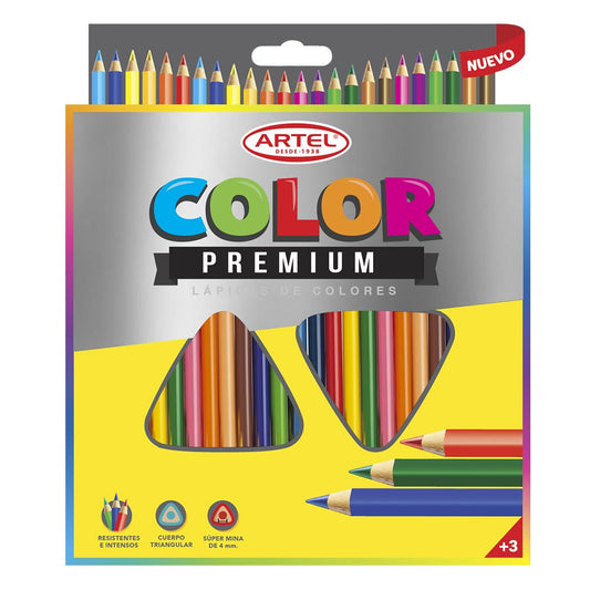 Estuche 24 Lápices de Colores Premium 4mm. Artel