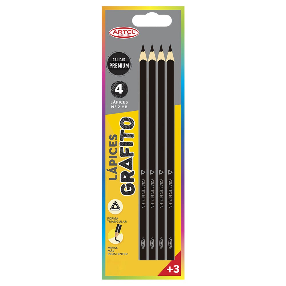 BL: 4 Grafitos Triangulares Nº2 HB