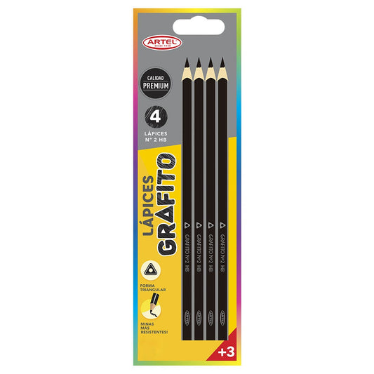 BL: 4 Grafitos Triangulares Nº2 HB