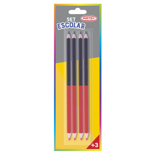 Set 4 Lápices Bicolor Artel