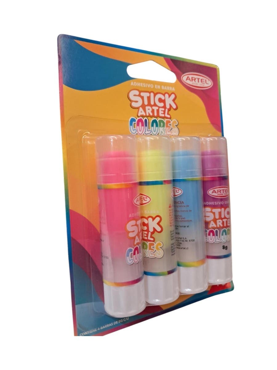 PACK DE ADHESIVO EN BARRA STRONG STICK ARTEL X4 COLORES