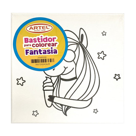 Bastidor Para Colorear Fantasia 25x25cm. Artel