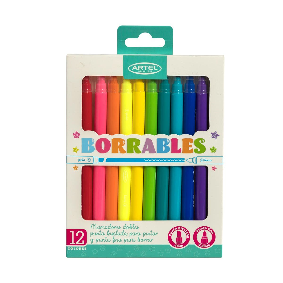 Set 12 rotuladores Borrables Doble Punta