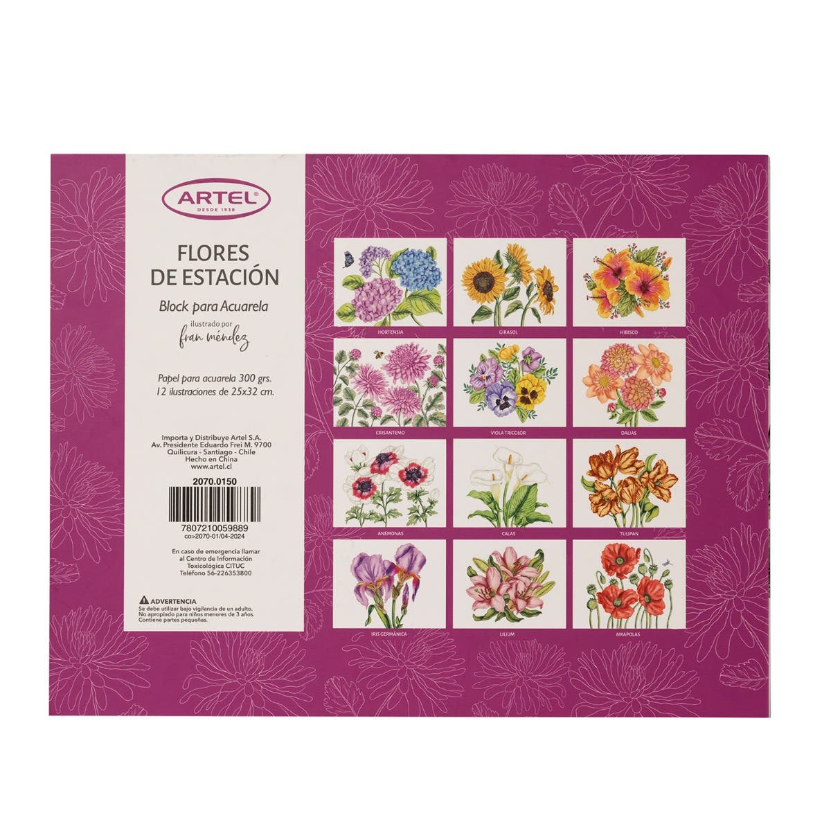 Block para colorear Flores de Estación