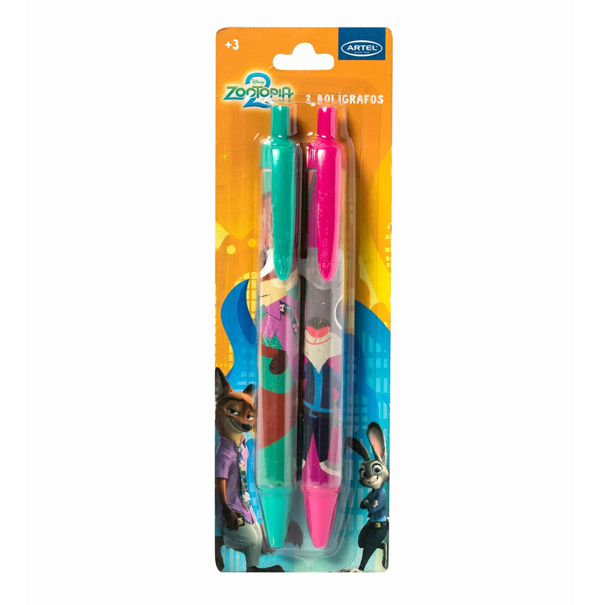 Set 2 Bolígrafos Artel Diseño Zootopia 2