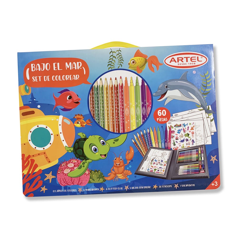 Set para Colorear Bajo el Mar Artel