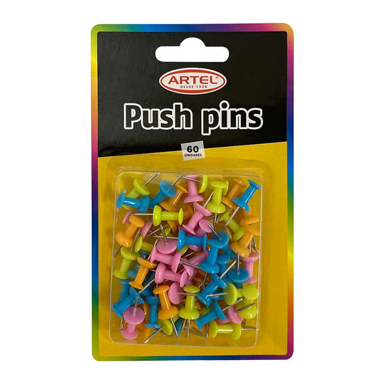 ALFILERES CHINCHES PUSH PINS ARTEL 60 UNIDADES