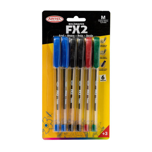 Blíster 6 Bolígrafos Fx Artel