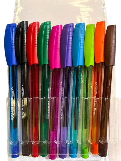 Pack 10 boligrafos Color Fan 2.0. Artel