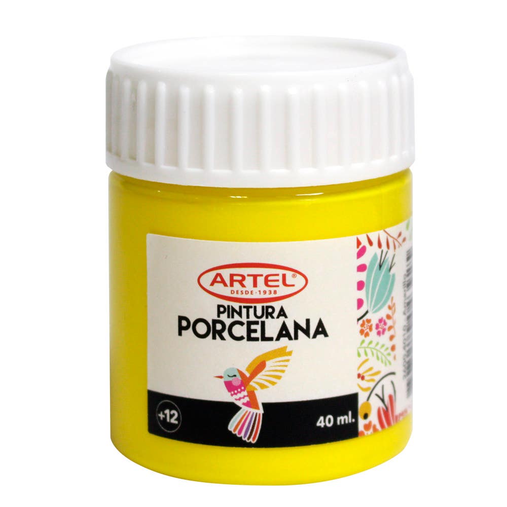 Frasco Pintura Porcelana Amarillo 40ml. Artel