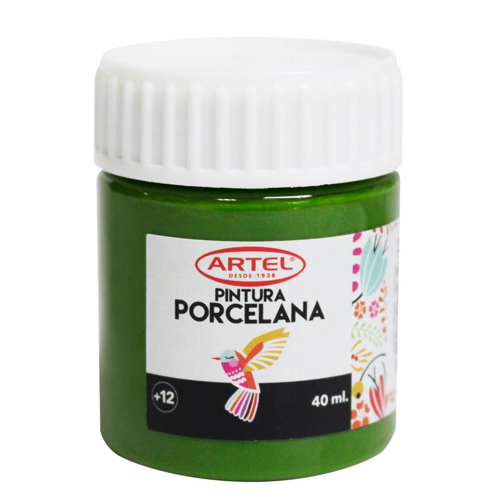 Frasco Pintura Porcelana Verde 40ml. Artel