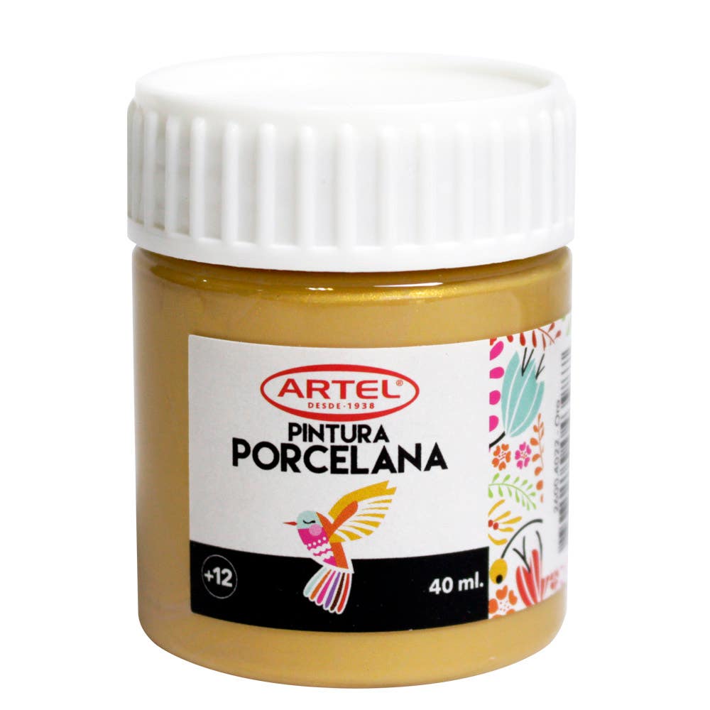 Frasco Pintura Porcelana Oro 40ml. Artel