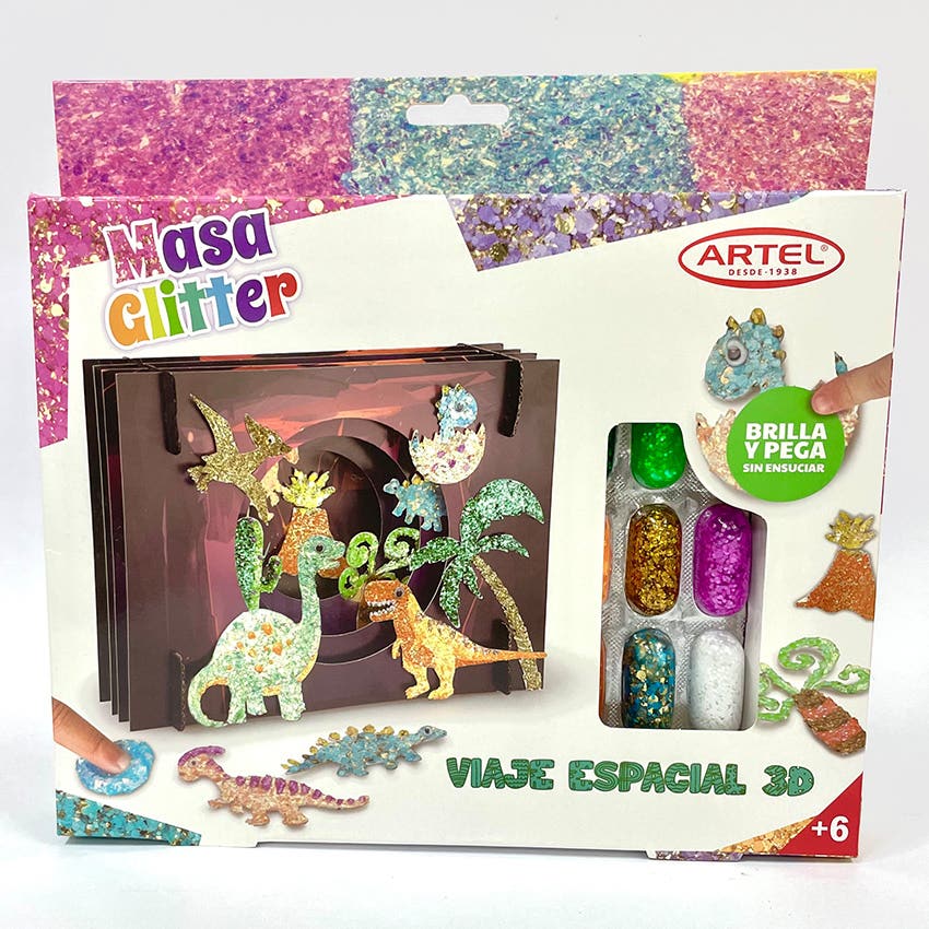Set  Glitter Dinosaurios 3D ARTEL