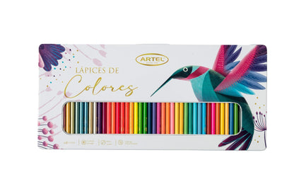 Estuche Metálico 48 lápices colores Artel