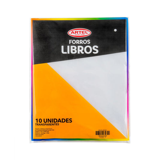Bolsa 10 Forro Libro Universitario Transparente Artel