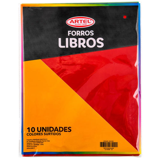 Bolsa 10 Forros Libro Universitario Colores Artel