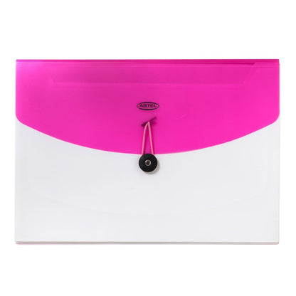 Carpeta Artel 4 Divisiones con Boton Metalizado Colores Variados