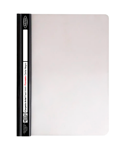 Carpeta Artel Fastener Vinil Carta Negro