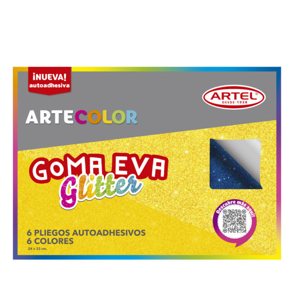 Artecolor Goma Eva Glitter Con Adhesivo