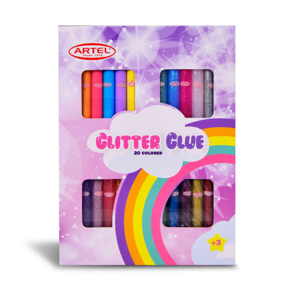 Set Glitter Glue Colores Artel 13G 20 Tubos